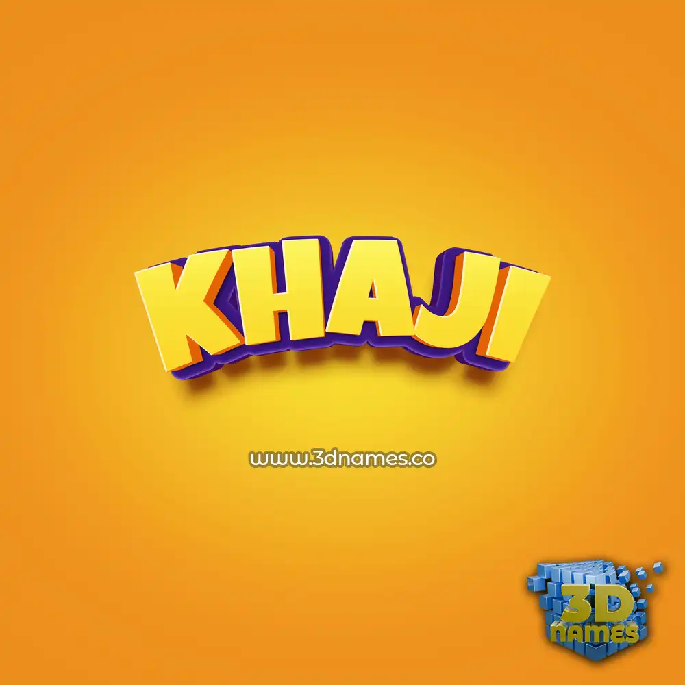 khaji in Orange Toon style - 3D name wallpaper