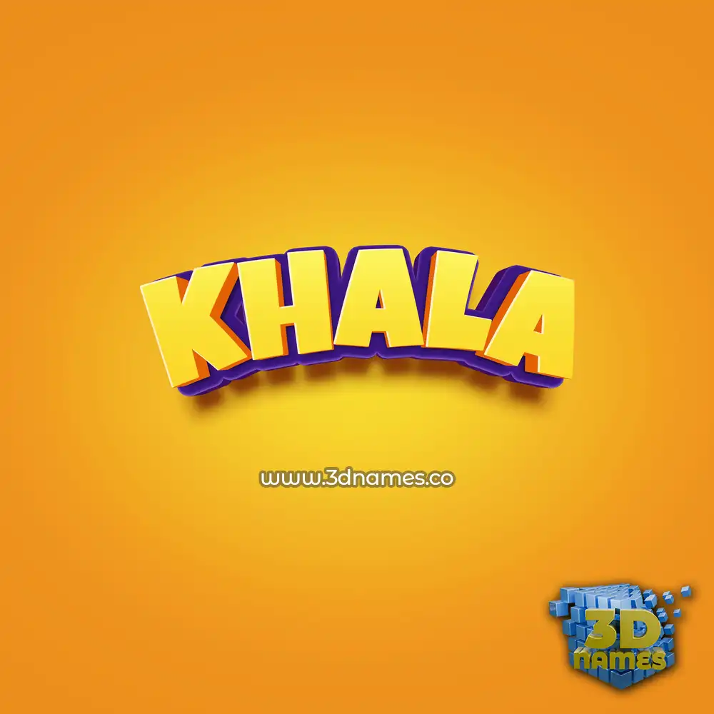 khala in Orange Toon style - 3D name wallpaper