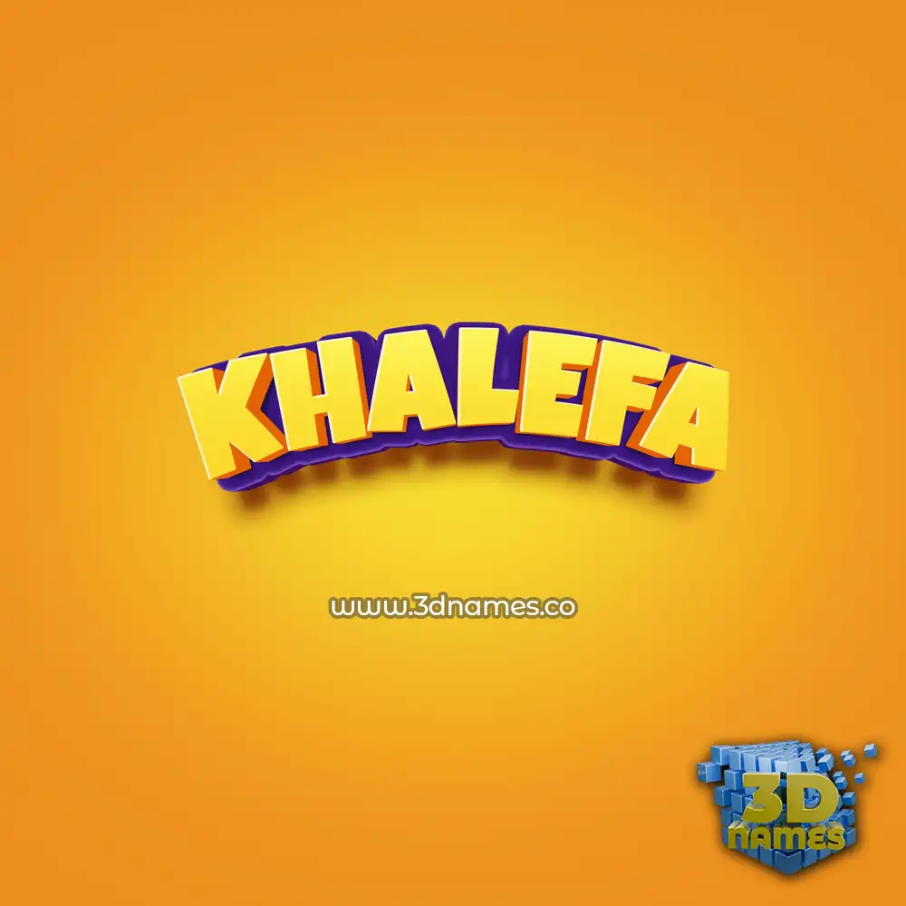 khalefa in Orange Toon style - 3D name wallpaper