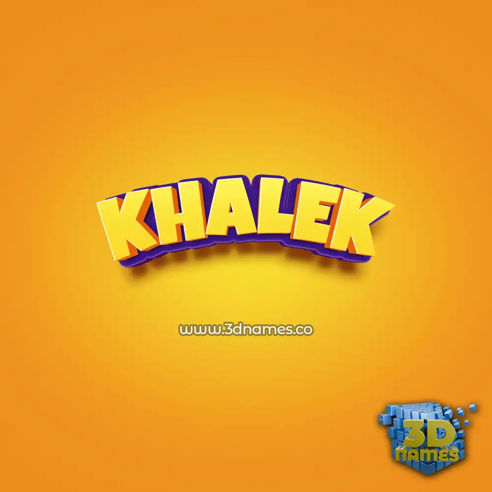 khalek in Orange Toon style - 3D name wallpaper