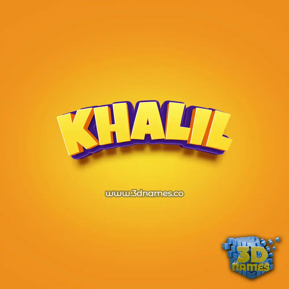 khalil in Orange Toon style - 3D name wallpaper