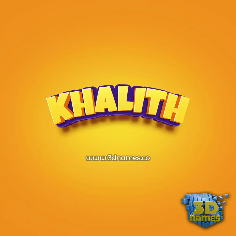 khalith in Orange Toon style - 3D name wallpaper