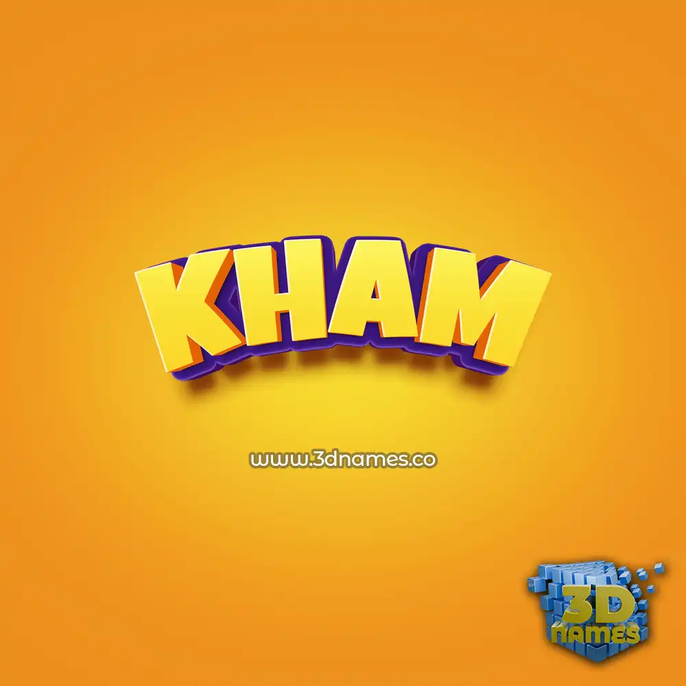 kham in Orange Toon style - 3D name wallpaper