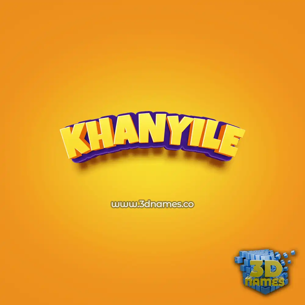 khanyile in Orange Toon style - 3D name wallpaper