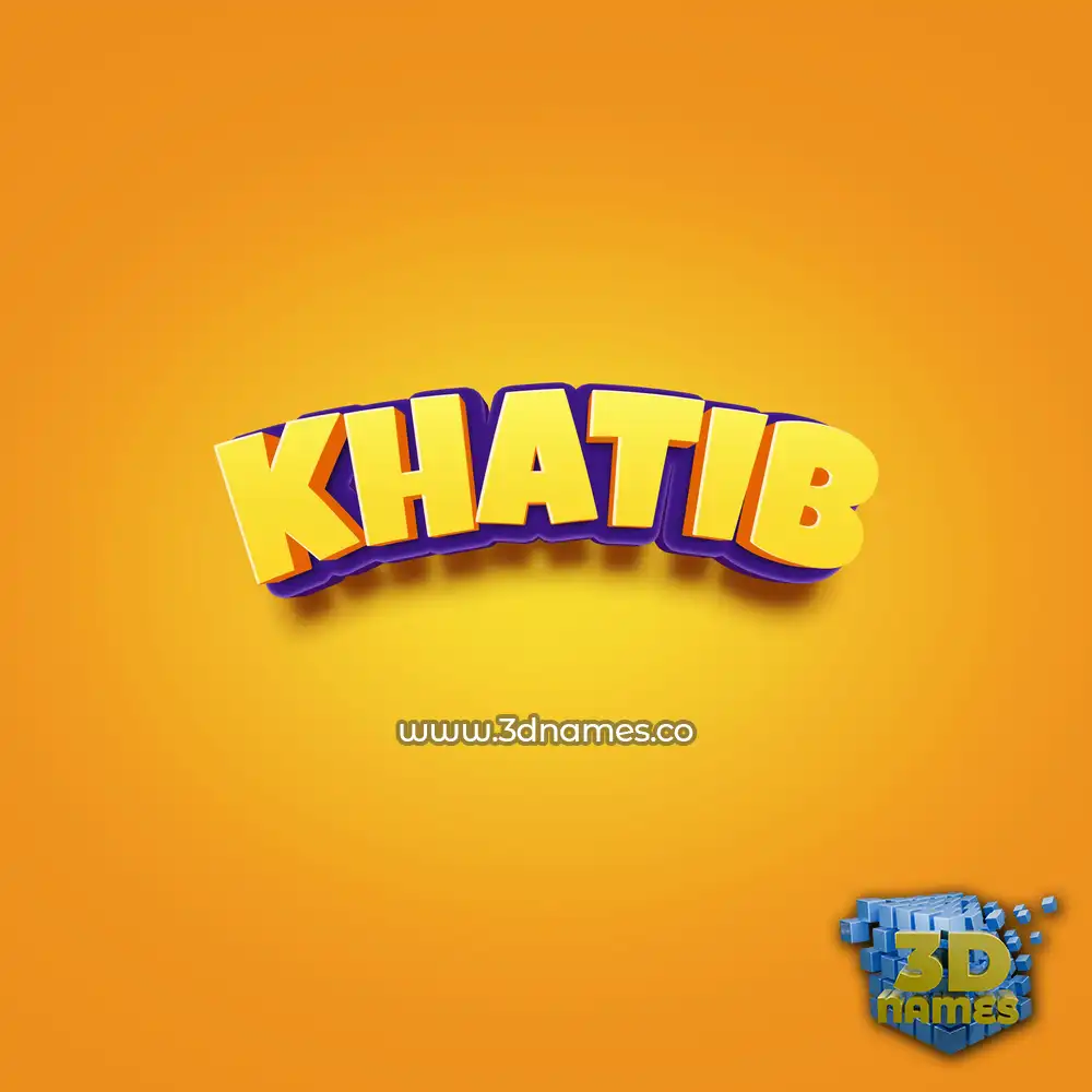 khatib in Orange Toon style - 3D name wallpaper