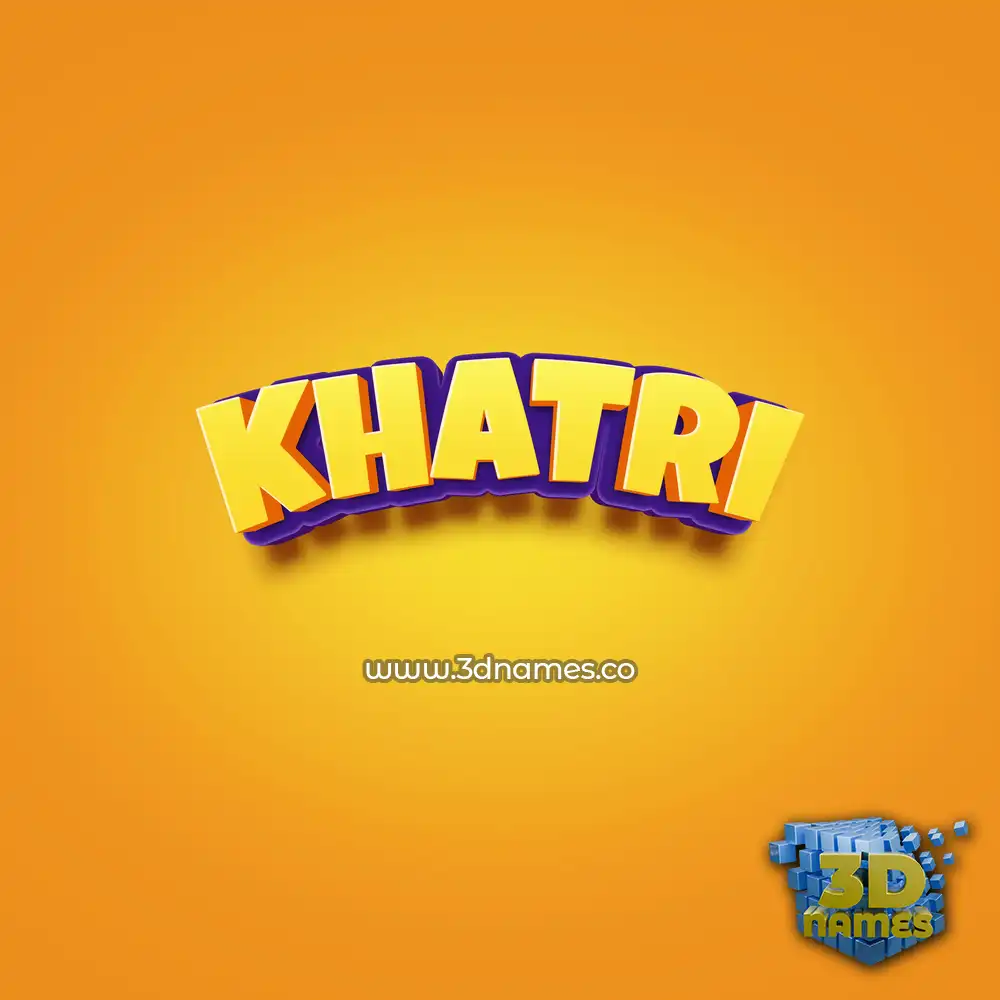 khatri in Orange Toon style - 3D name wallpaper