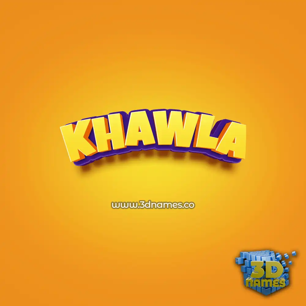 khawla in Orange Toon style - 3D name wallpaper