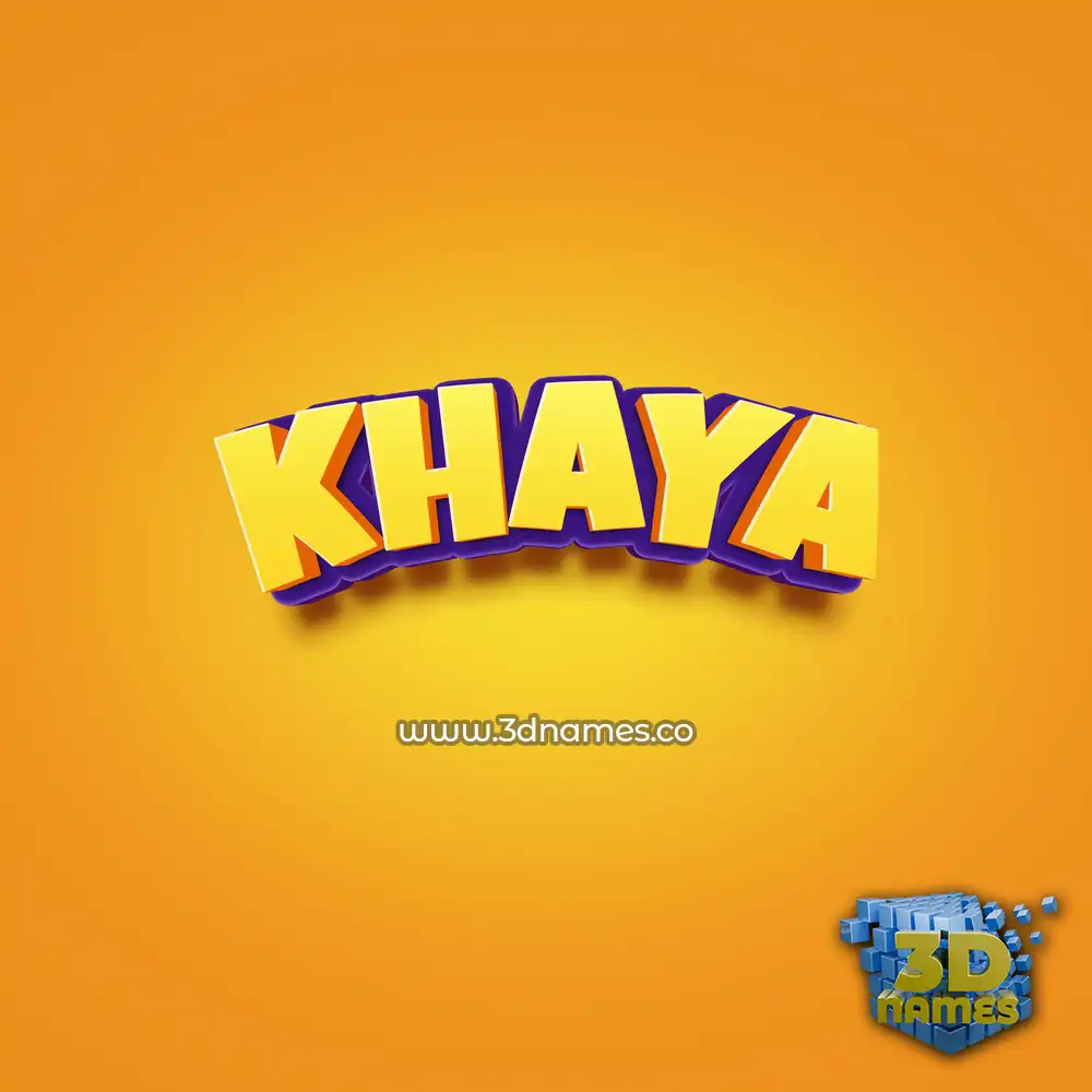 khaya in Orange Toon style - 3D name wallpaper