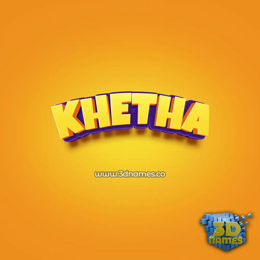 khetha in Orange Toon style - 3D name wallpaper