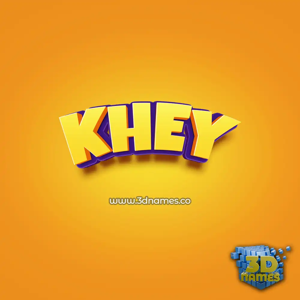 khey in Orange Toon style - 3D name wallpaper