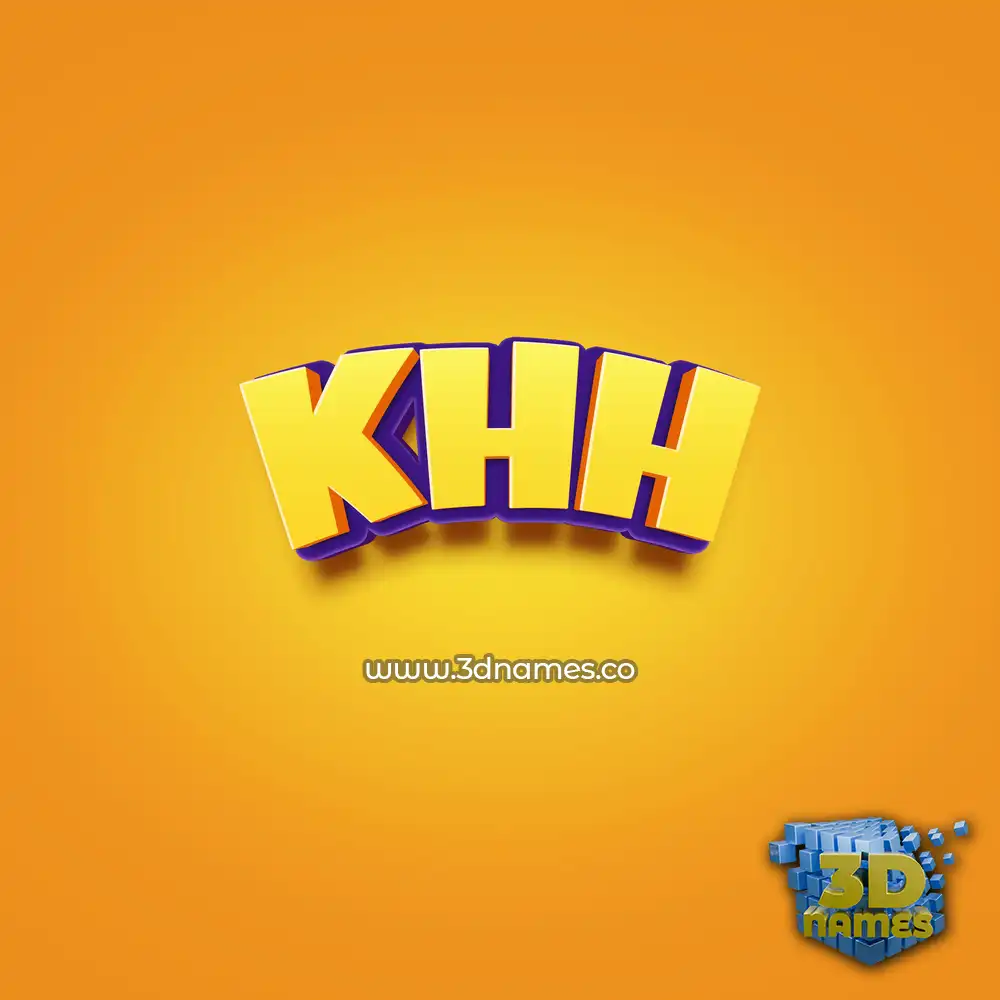 khh in Orange Toon style - 3D name wallpaper
