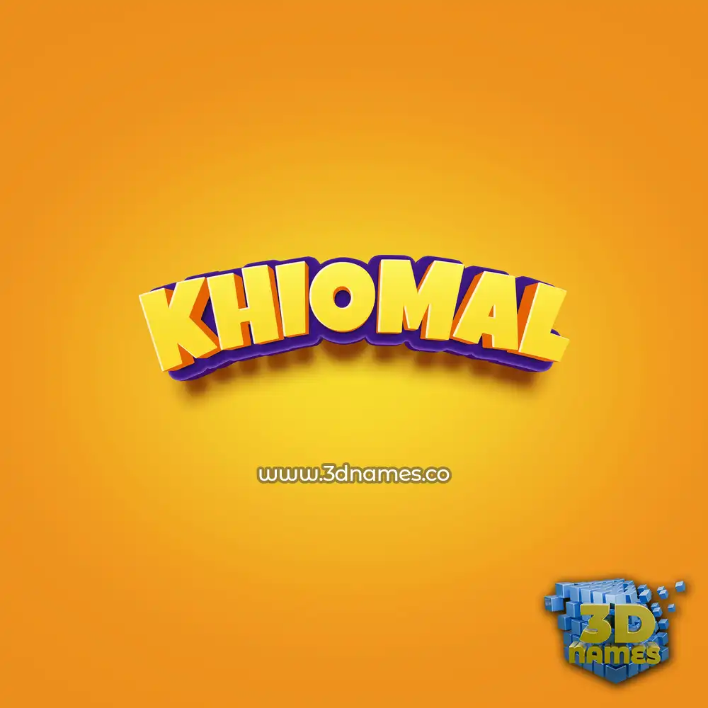 khiomal in Orange Toon style - 3D name wallpaper