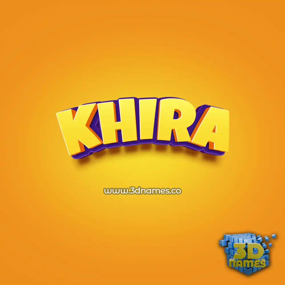 khira in Orange Toon style - 3D name wallpaper