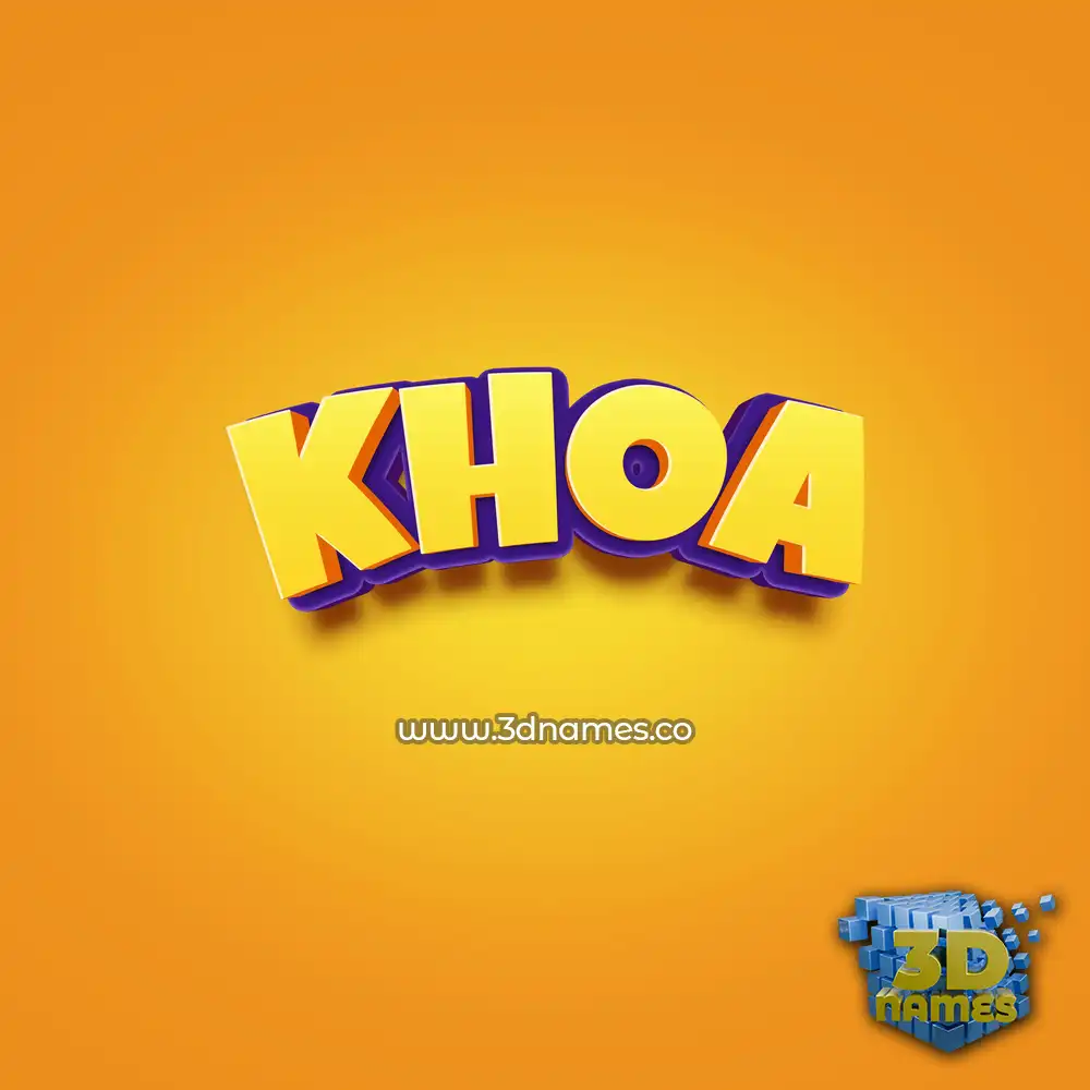 khoa in Orange Toon style - 3D name wallpaper