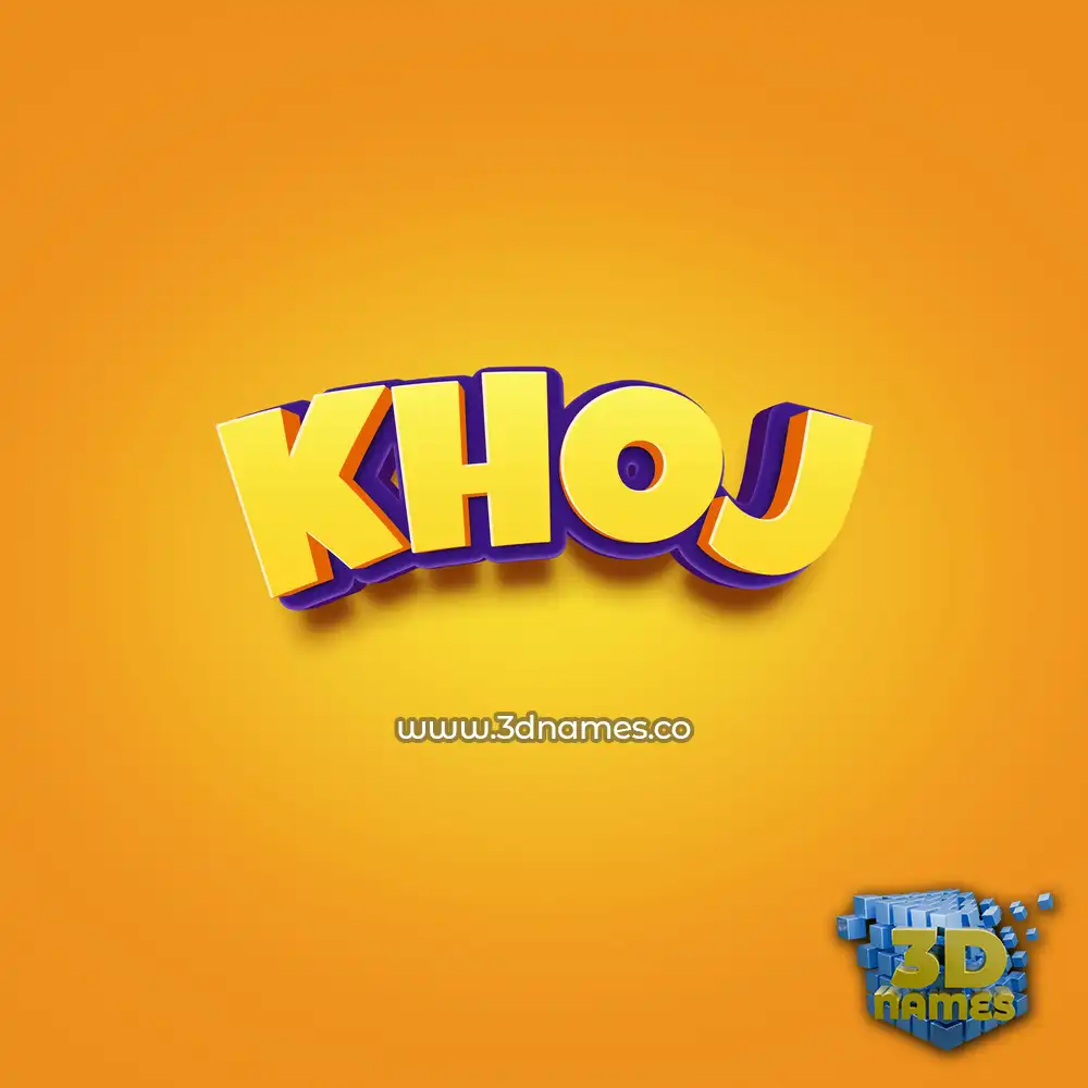 khoj in Orange Toon style - 3D name wallpaper