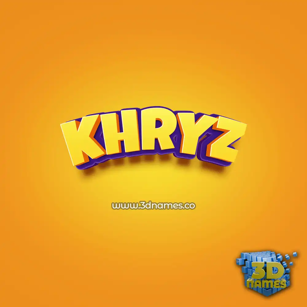 khryz in Orange Toon style - 3D name wallpaper