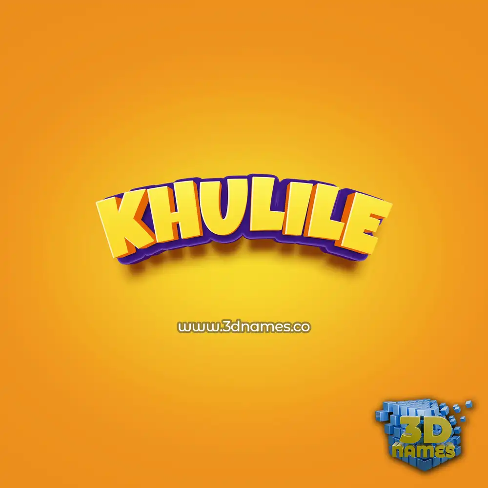khulile in Orange Toon style - 3D name wallpaper