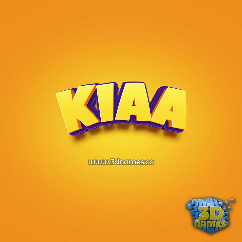 kiaa in Orange Toon style - 3D name wallpaper