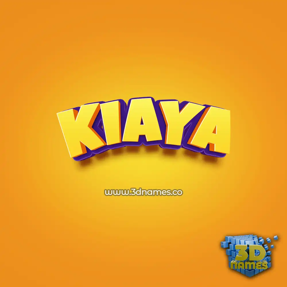kiaya in Orange Toon style - 3D name wallpaper