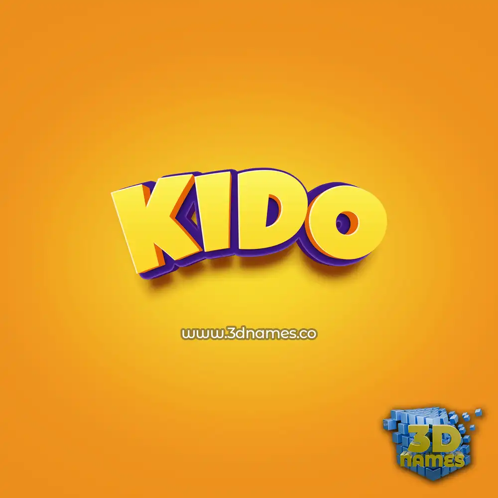 kido in Orange Toon style - 3D name wallpaper