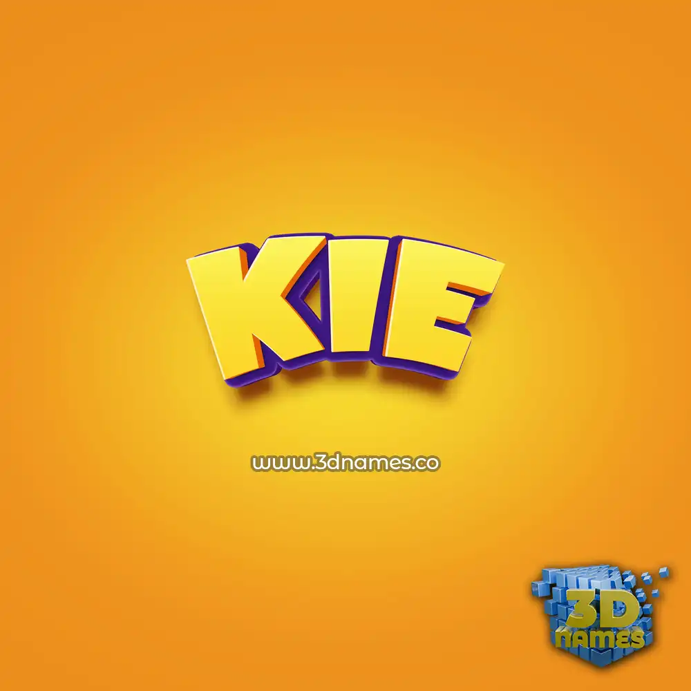 kie in Orange Toon style - 3D name wallpaper
