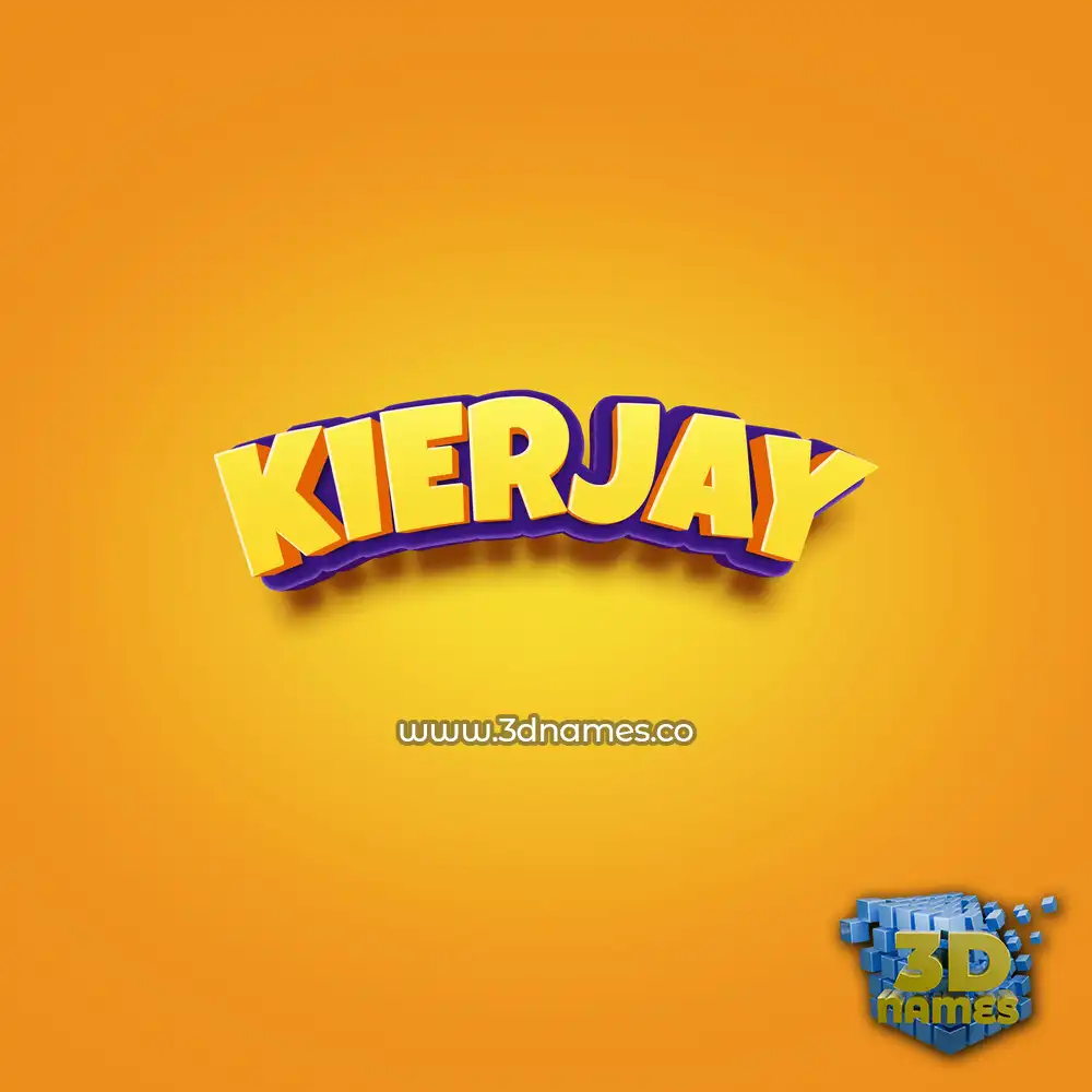 kierjay in Orange Toon style - 3D name wallpaper
