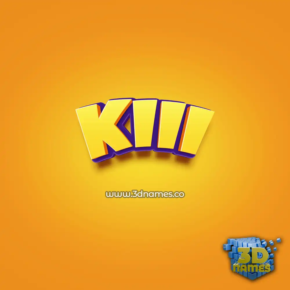 kiii in Orange Toon style - 3D name wallpaper
