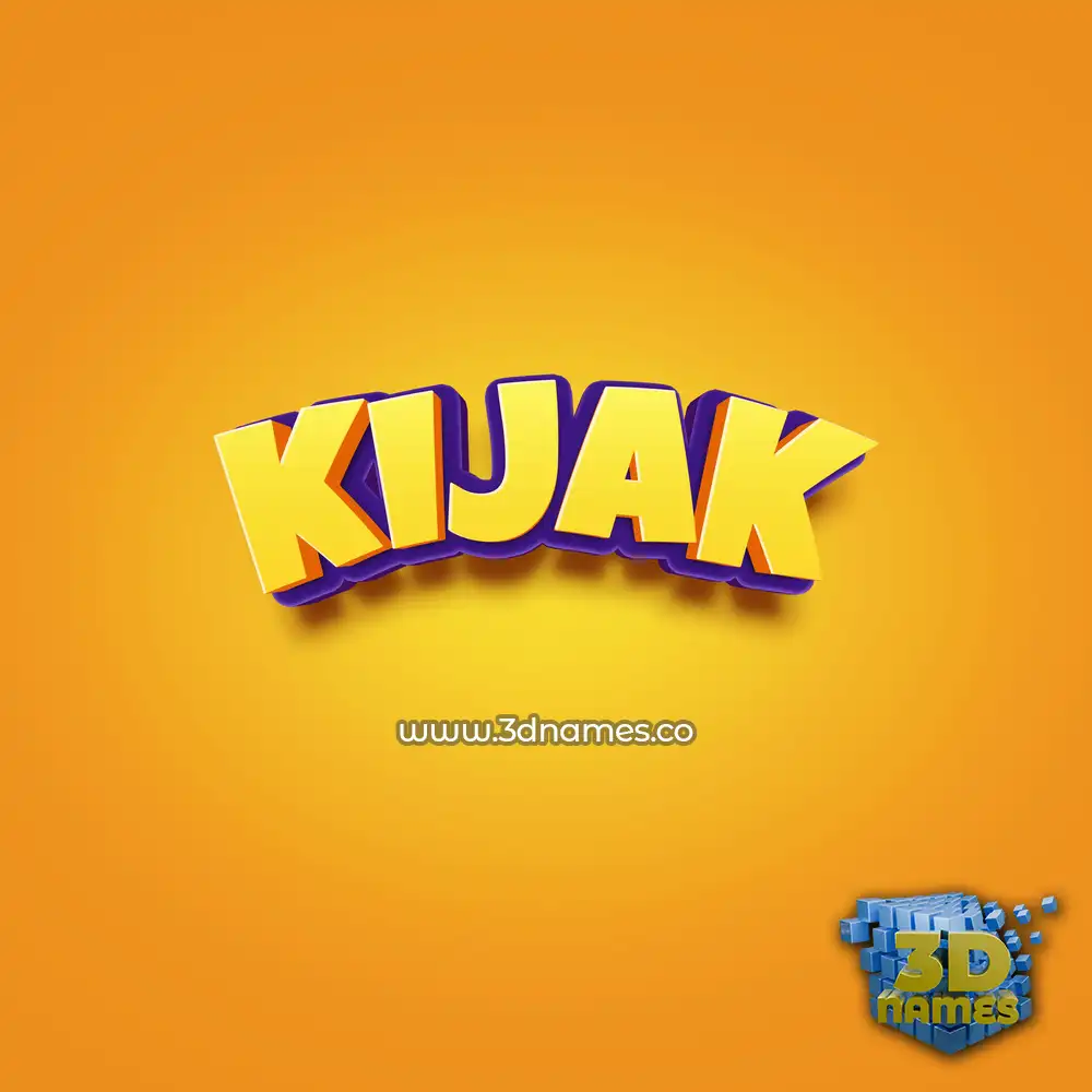 kijak in Orange Toon style - 3D name wallpaper