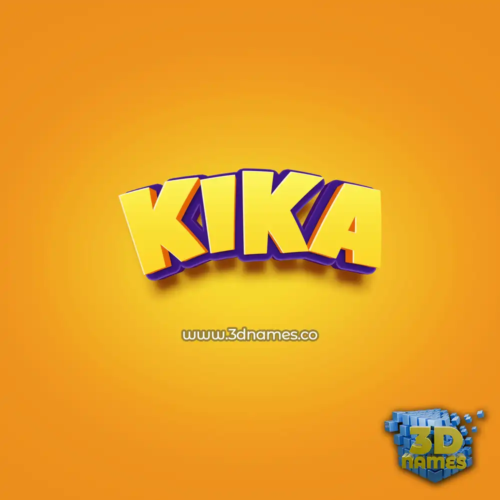 kika in Orange Toon style - 3D name wallpaper