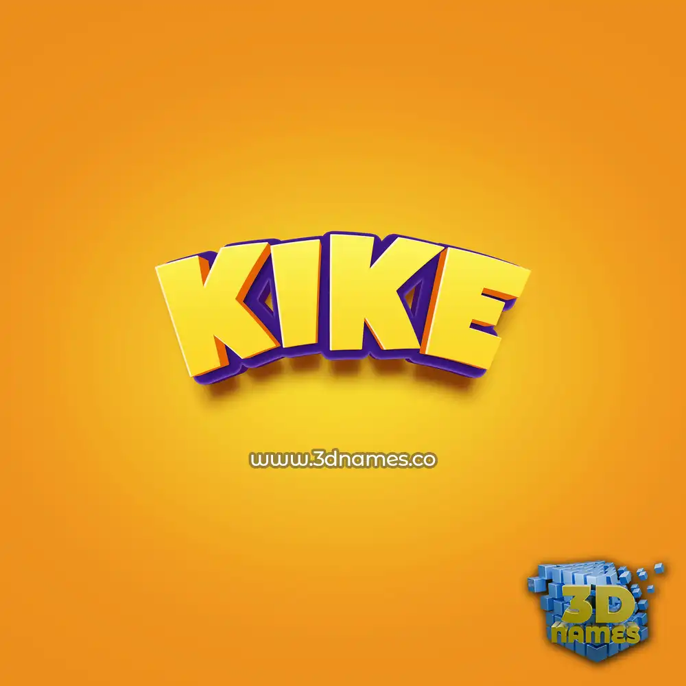 kike in Orange Toon style - 3D name wallpaper