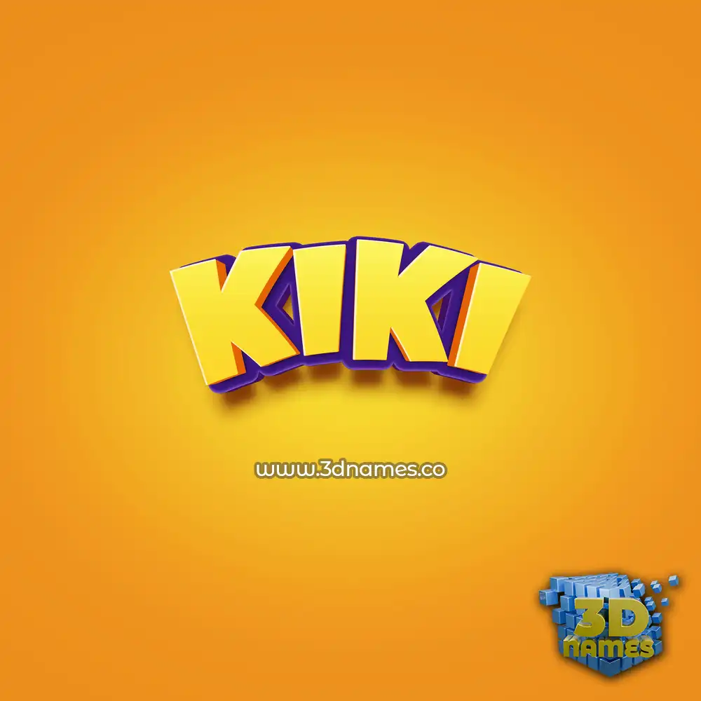kiki in Orange Toon style - 3D name wallpaper