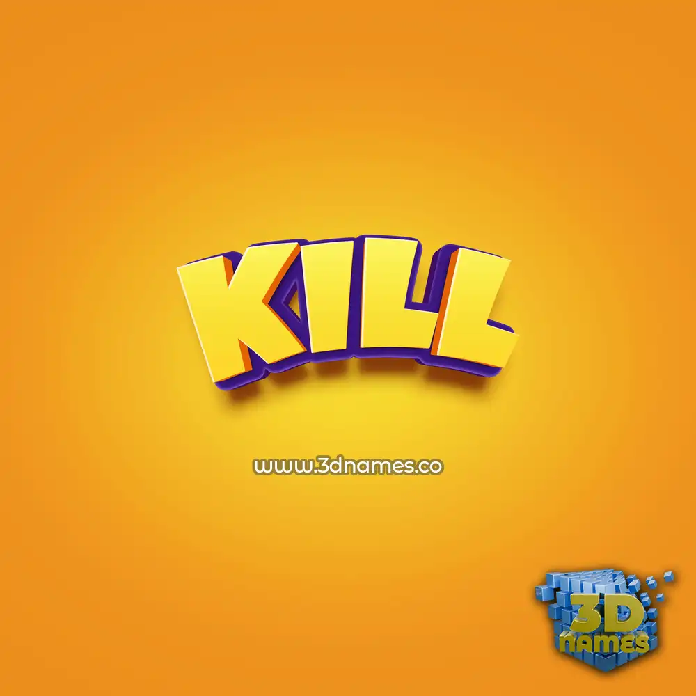 kill in Orange Toon style - 3D name wallpaper