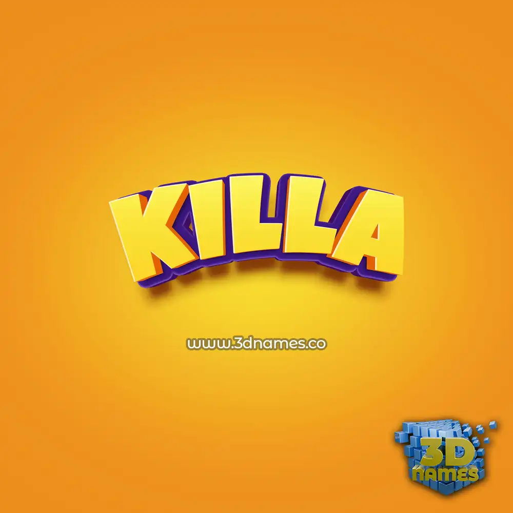 killa in Orange Toon style - 3D name wallpaper