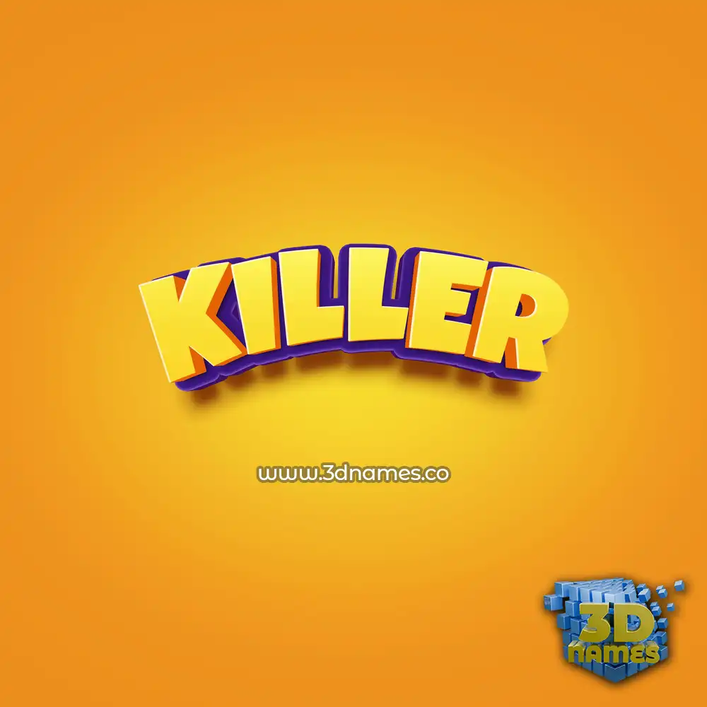 killer in Orange Toon style - 3D name wallpaper