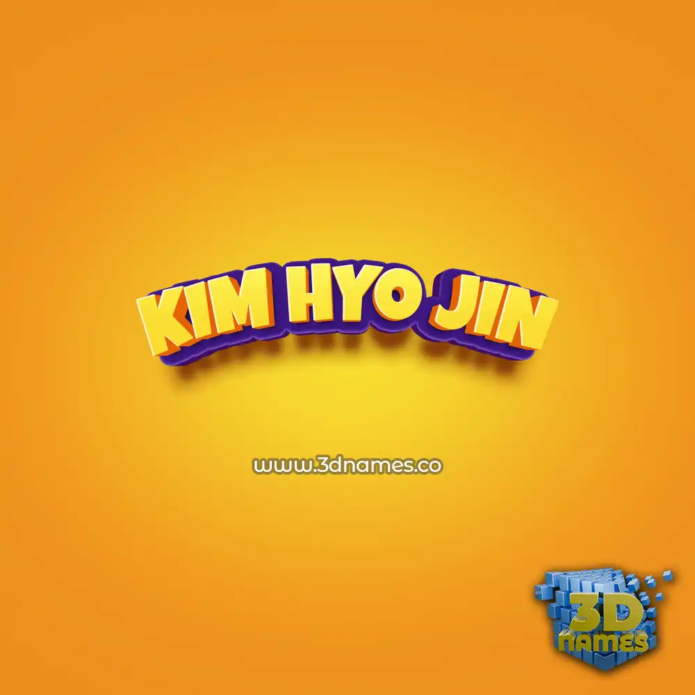 kim hyo jin in Orange Toon style - 3D name wallpaper