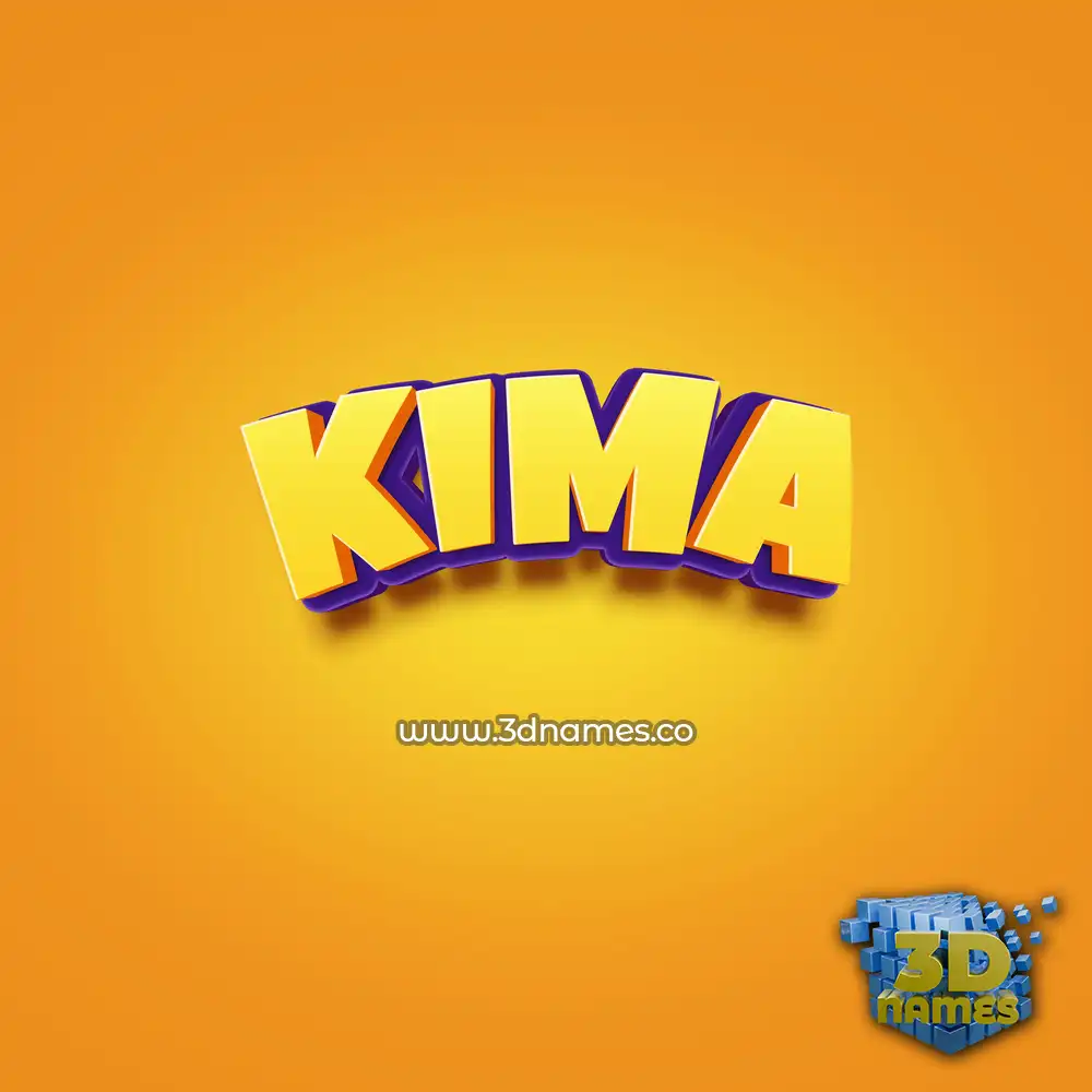 kima in Orange Toon style - 3D name wallpaper