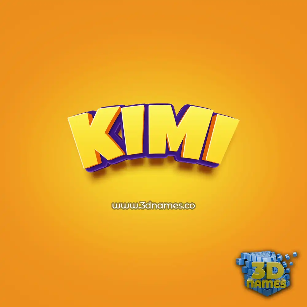 kimi in Orange Toon style - 3D name wallpaper