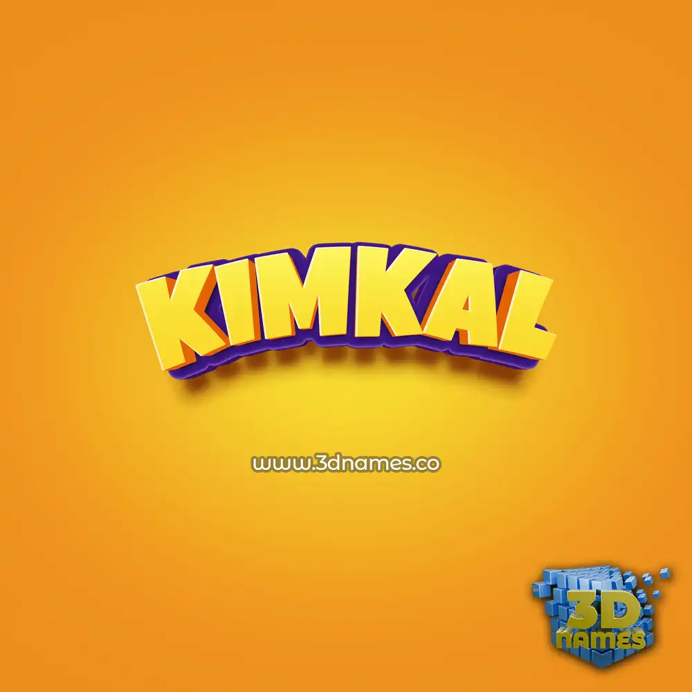 kimkal in Orange Toon style - 3D name wallpaper