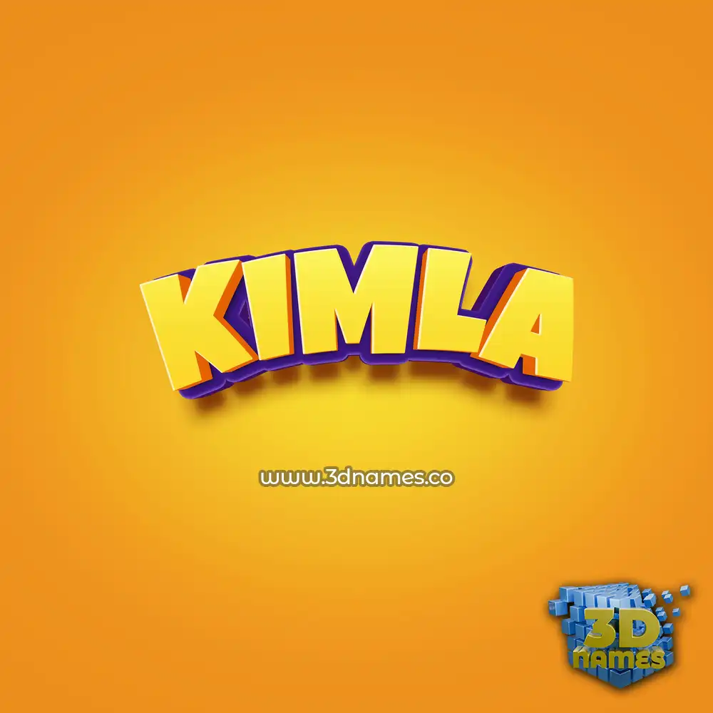 kimla in Orange Toon style - 3D name wallpaper