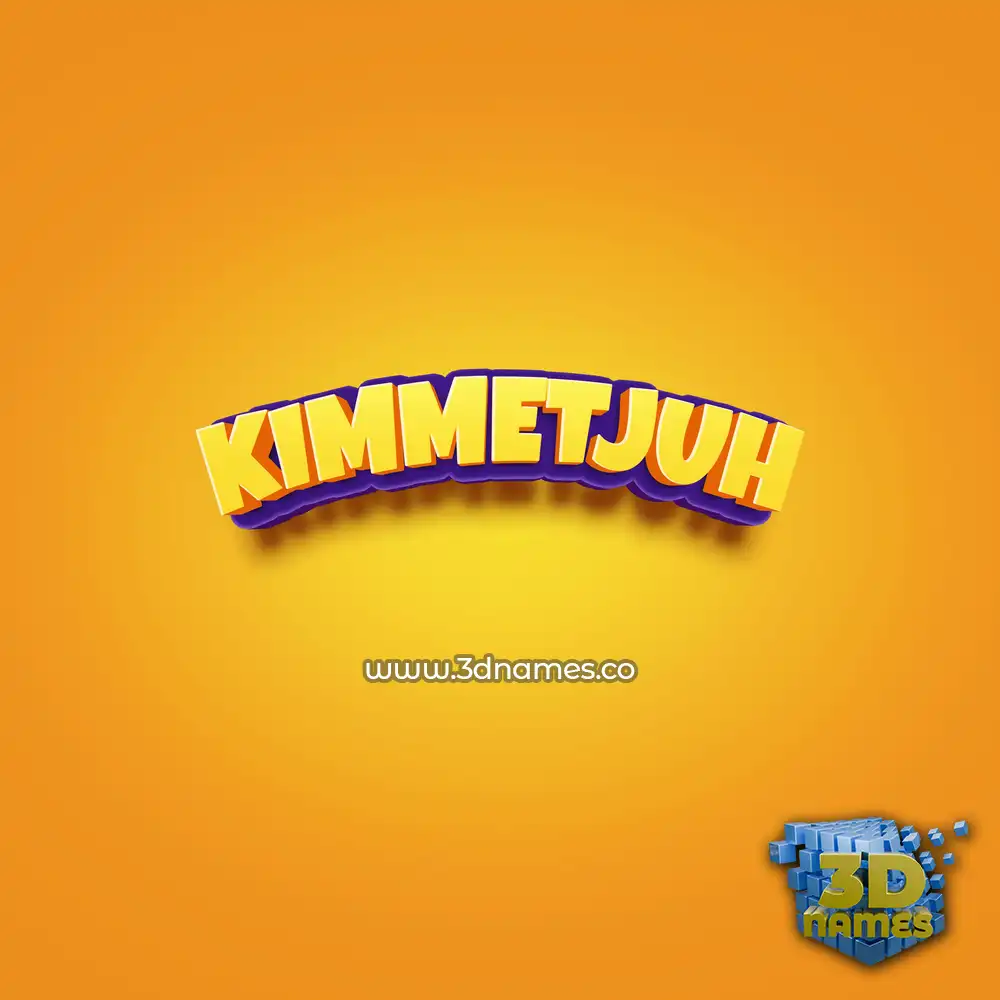 kimmetjuh in Orange Toon style - 3D name wallpaper