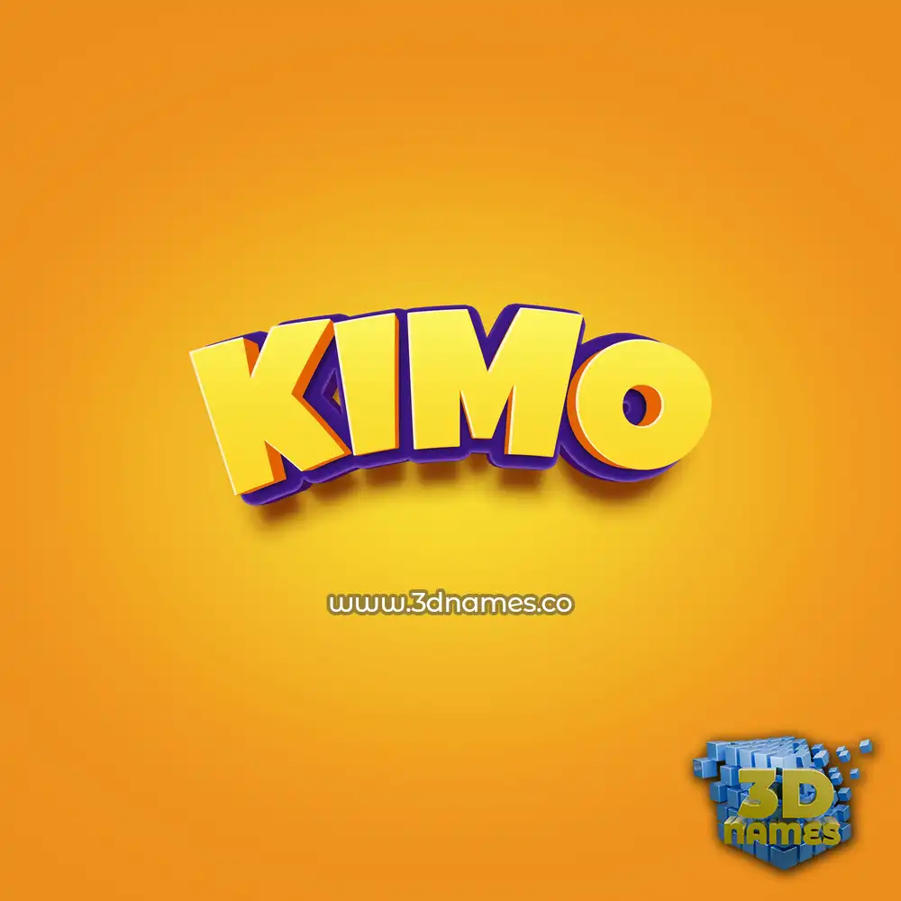 kimo in Orange Toon style - 3D name wallpaper