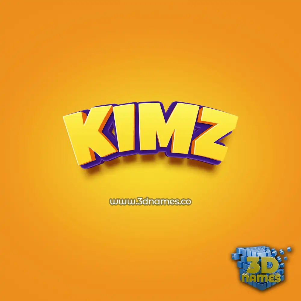 kimz in Orange Toon style - 3D name wallpaper