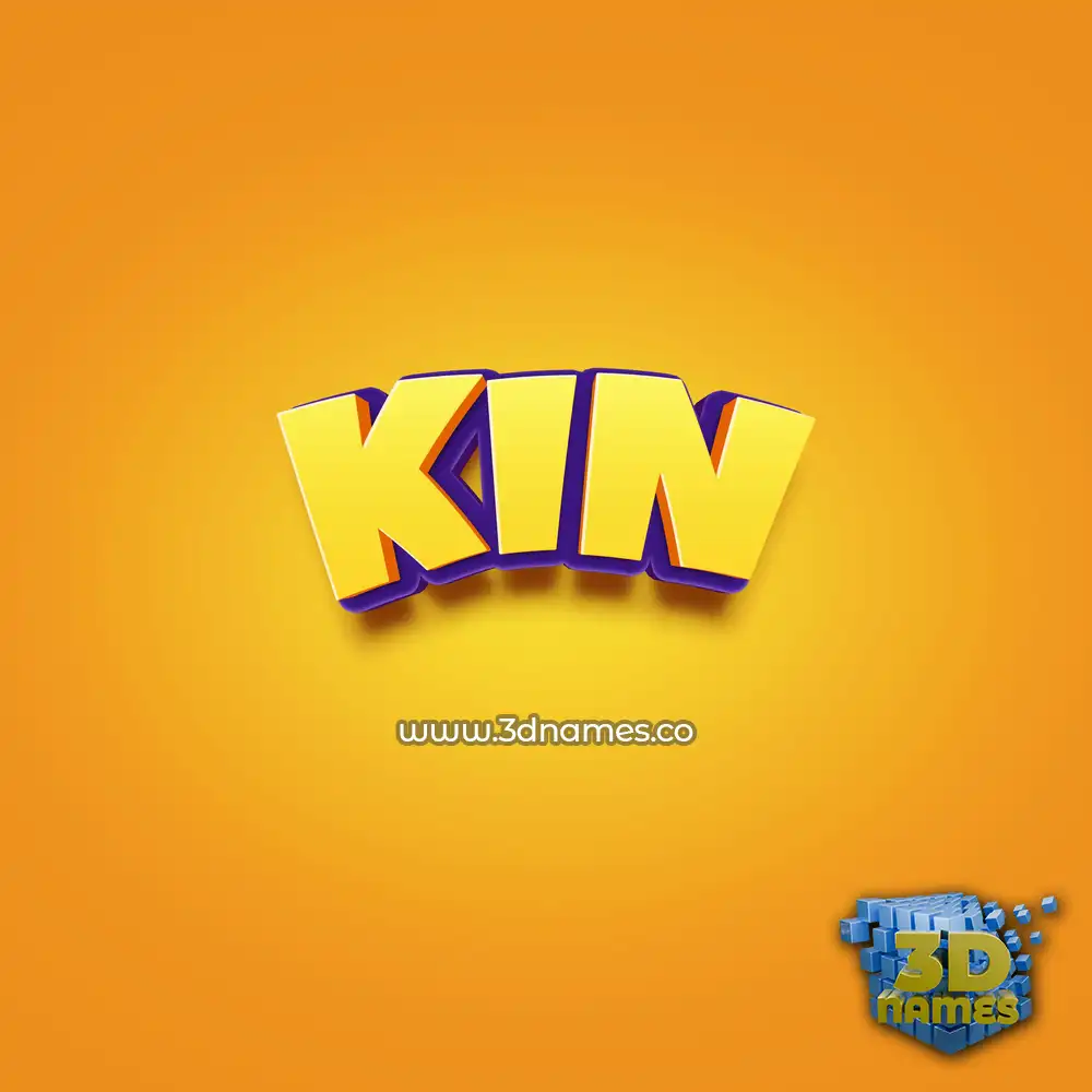 kin in Orange Toon style - 3D name wallpaper