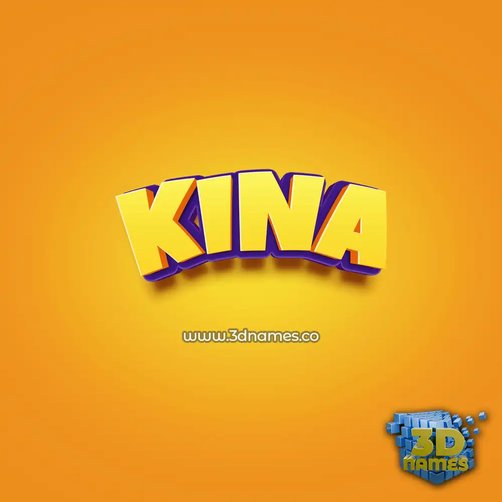 kina in Orange Toon style - 3D name wallpaper