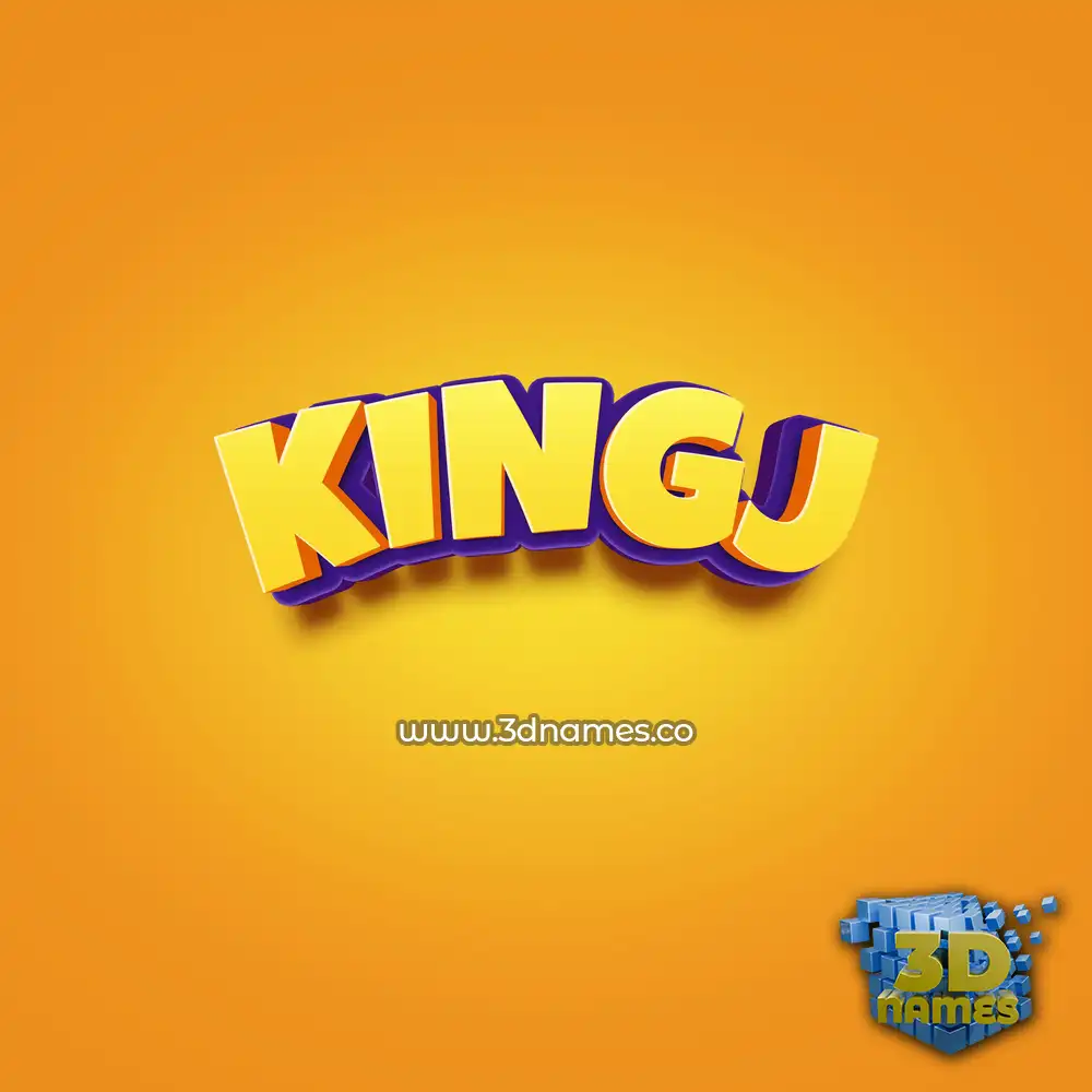 kingj in Orange Toon style - 3D name wallpaper