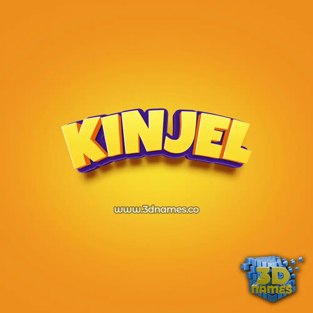 kinjel in Orange Toon style - 3D name wallpaper