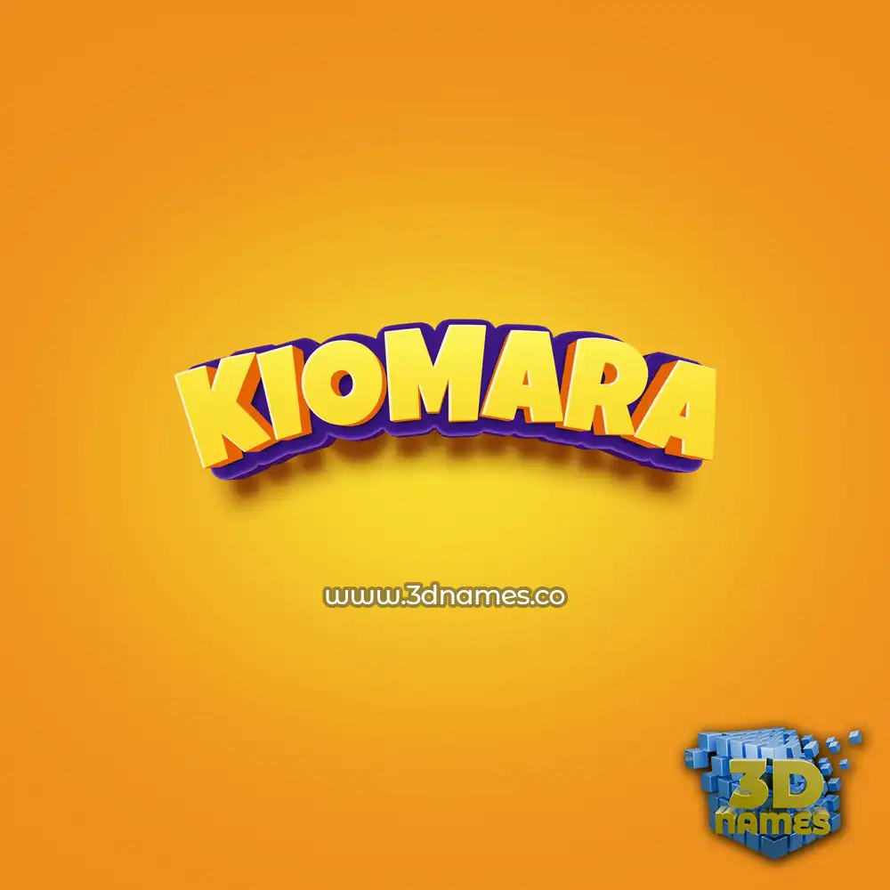 kiomara in Orange Toon style - 3D name wallpaper
