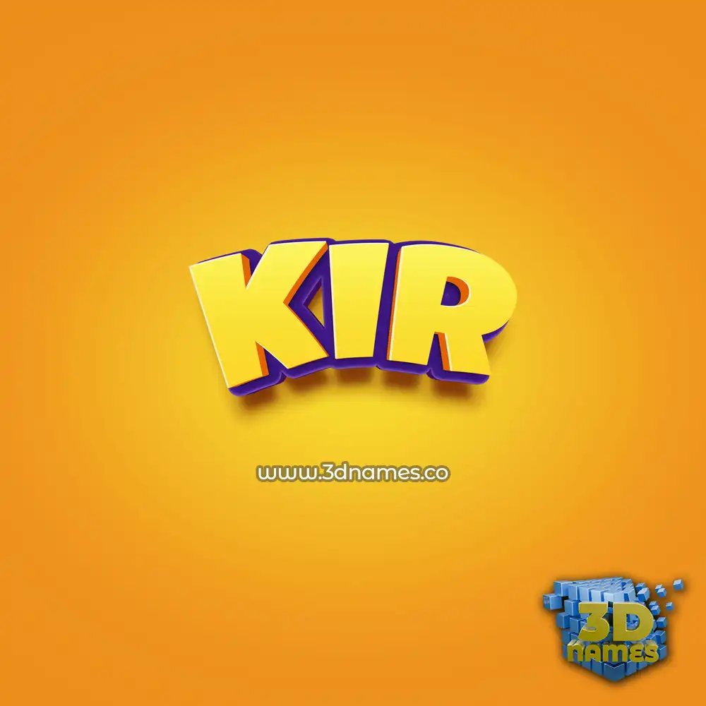 kir in Orange Toon style - 3D name wallpaper