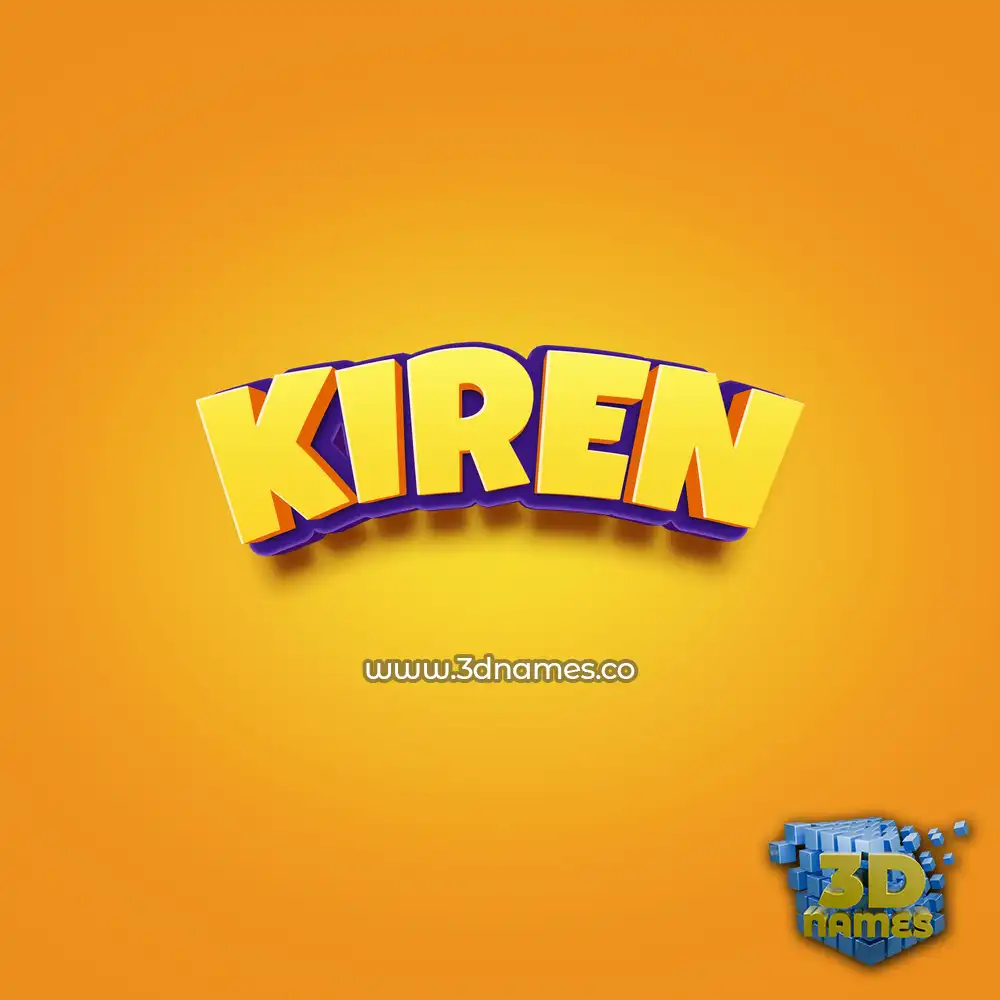 kiren in Orange Toon style - 3D name wallpaper