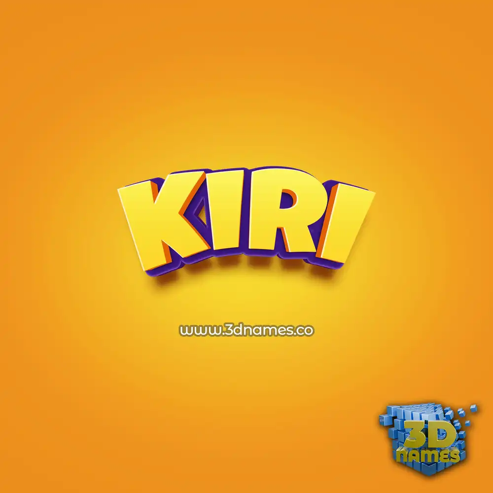 kiri in Orange Toon style - 3D name wallpaper